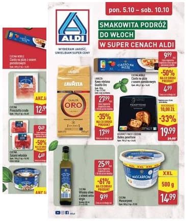 Aldi - Smakowita podróż do Włoch od poniedziałku 5.10 do soboty 10.10 2026-10-05 – 2026-10-10