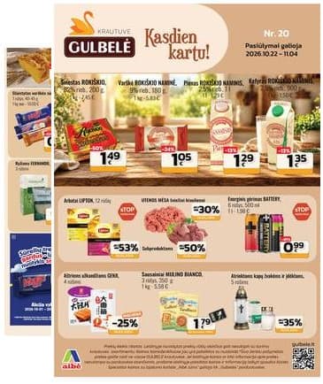 Gulbelė - Gulbelės akcijų leidinys 2026-10-22 – 2026-11-04