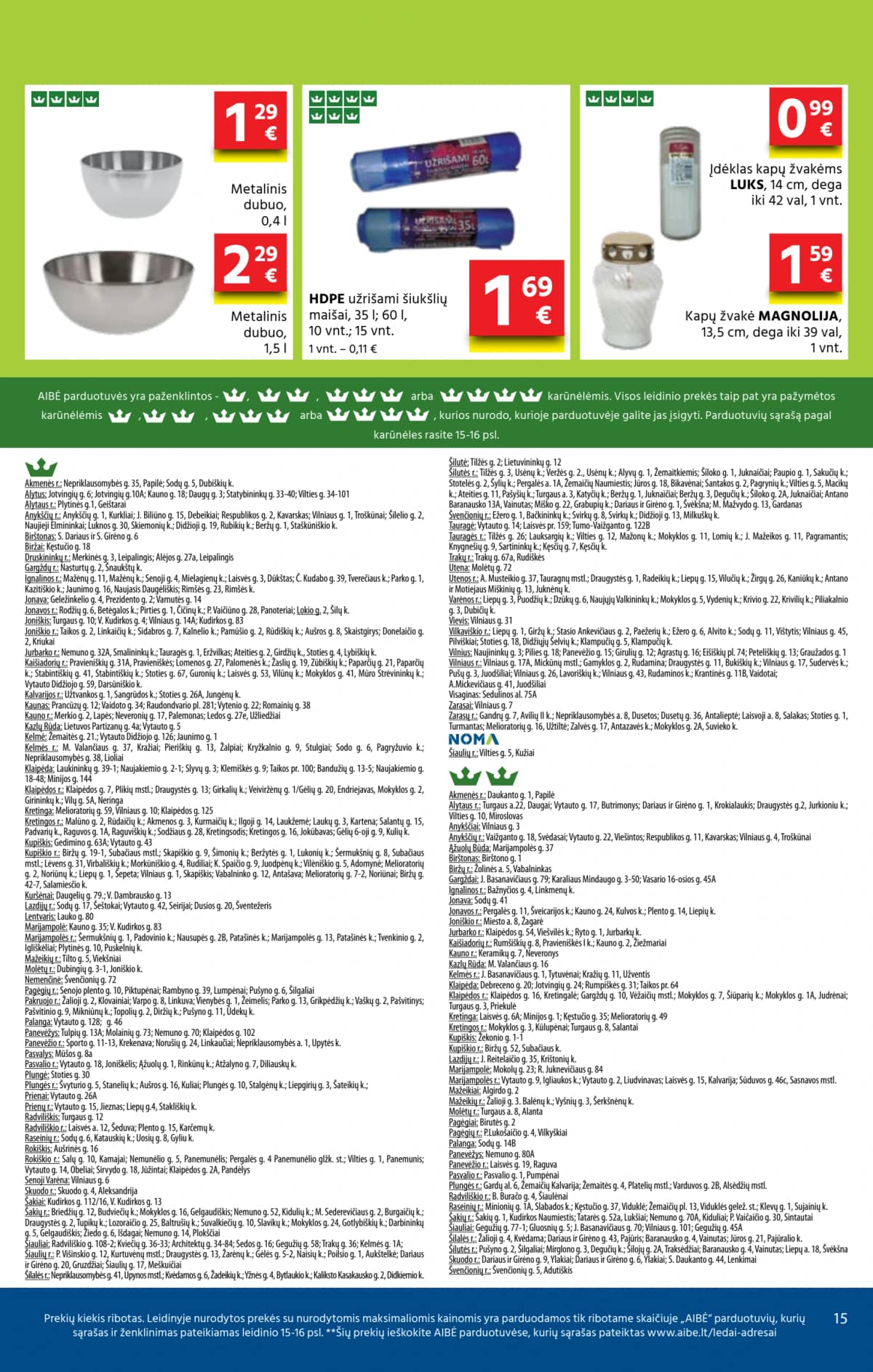 Aibė - Aibė akcijų leidinys Nr.15 | 2025.08.07 - 2025.08.19 15 puslapis