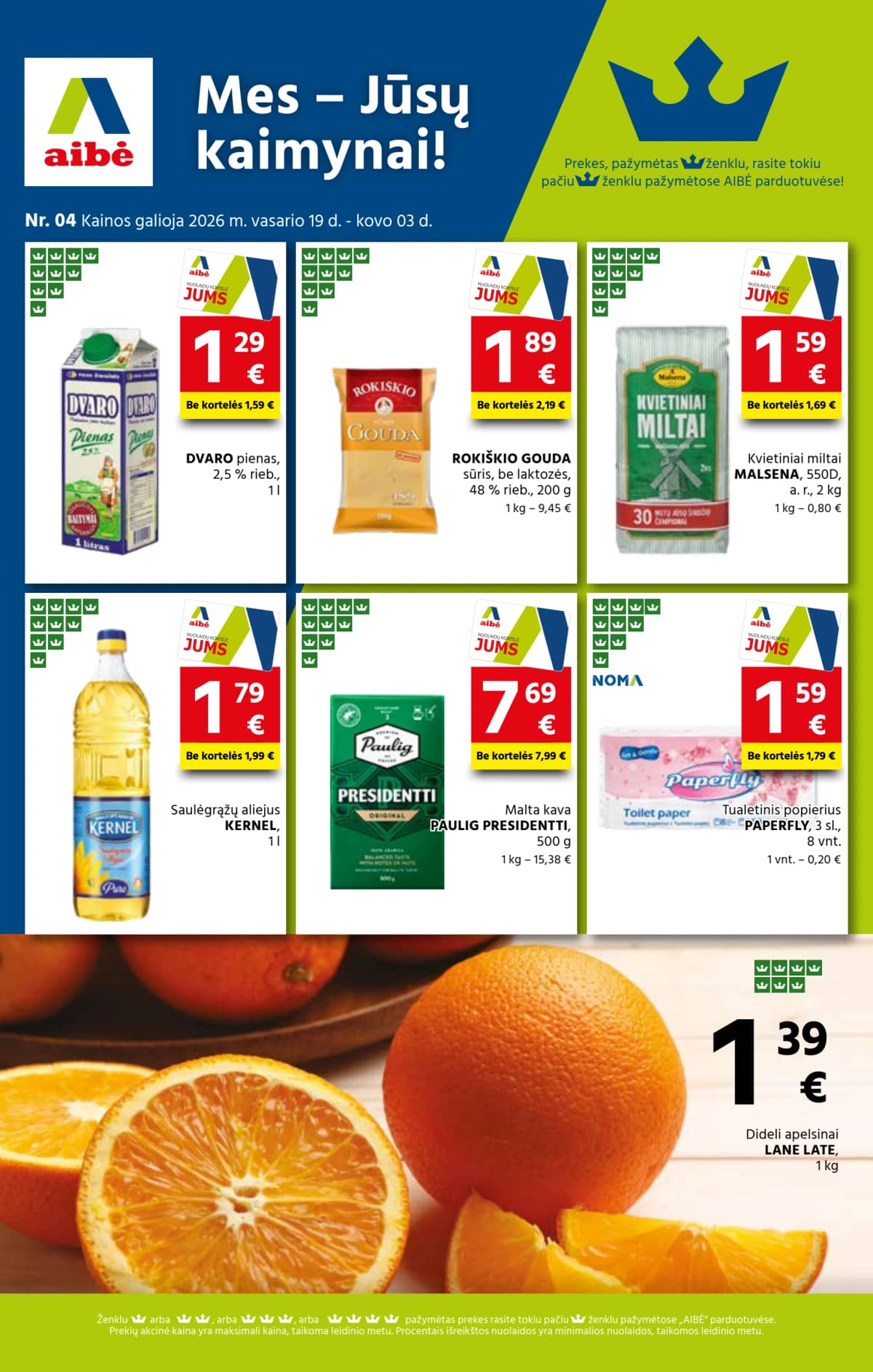 Aibė - Aibė. Akcijų leidinys nr.04 (2026.02.19 - 2026.03.03) 1 puslapis