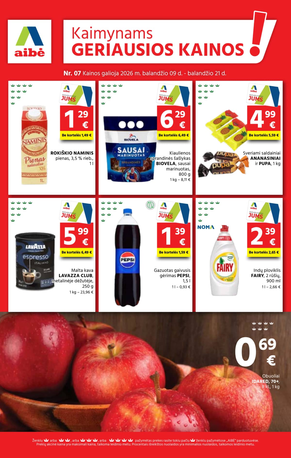 Aibė - Aibė. Akcijų leidinys Nr. 07 (2026.04.09 - 2026.04.21) 1 puslapis