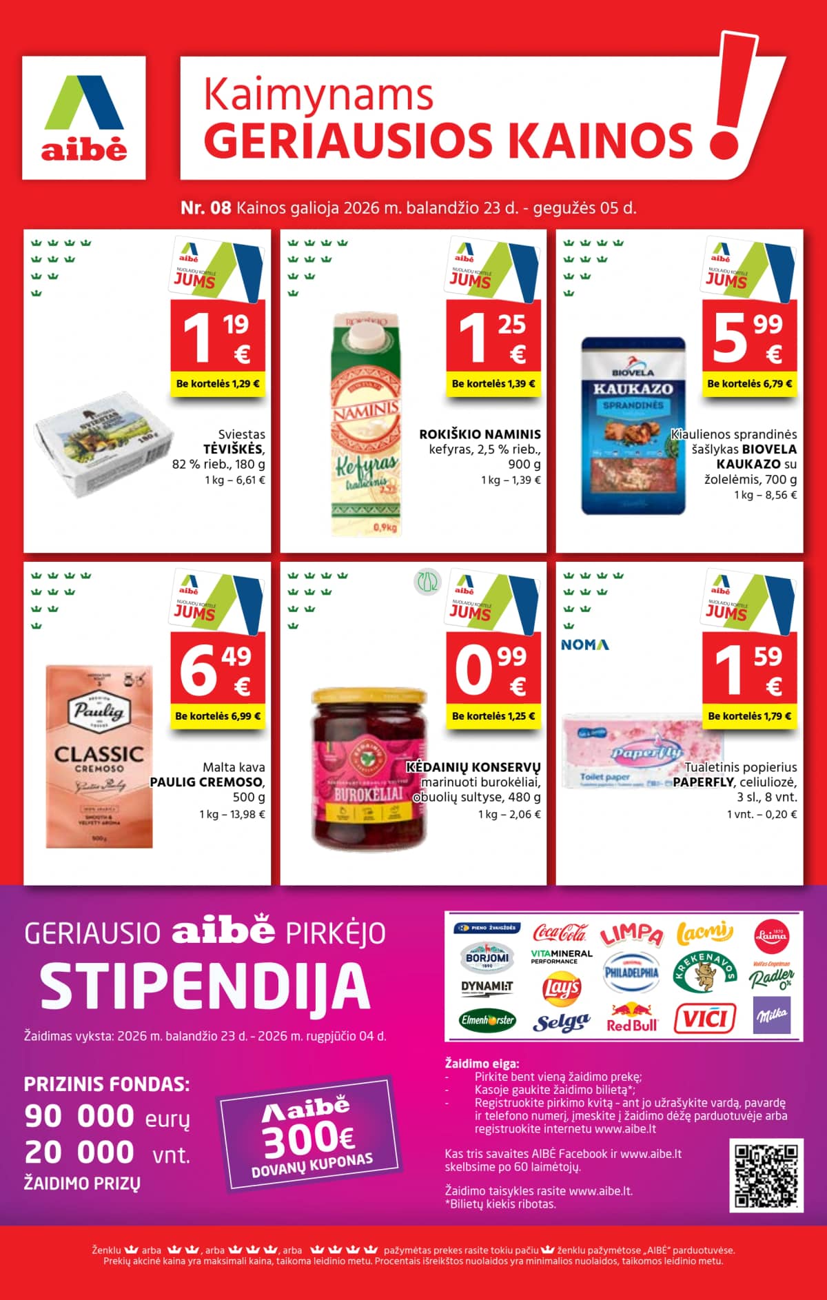 Aibė - Aibė. Akcijų leidinys Nr.08 (2026.04.23 - 2026.05.05) 1 puslapis