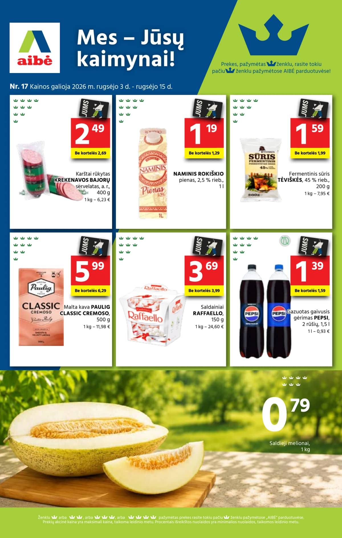 Aibė - Aibė akcijų leidinys Nr. 17 (2026.09.03 - 2026.09.15) 1 puslapis