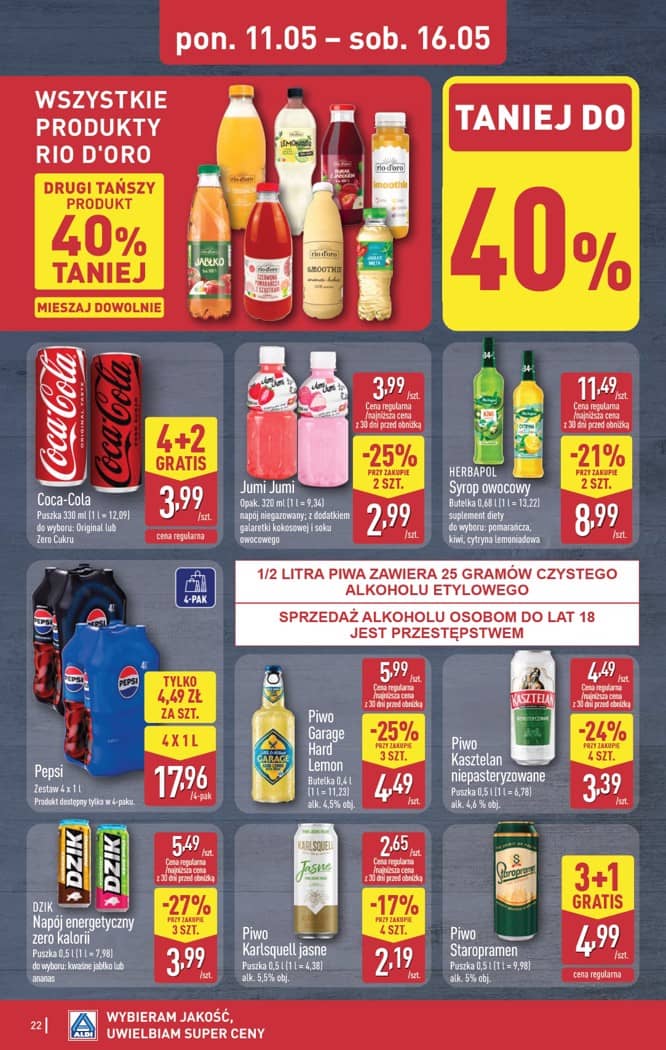 Aldi - Pełna oferta od poniedziałku 11.05 do soboty 16.05 22 puslapis