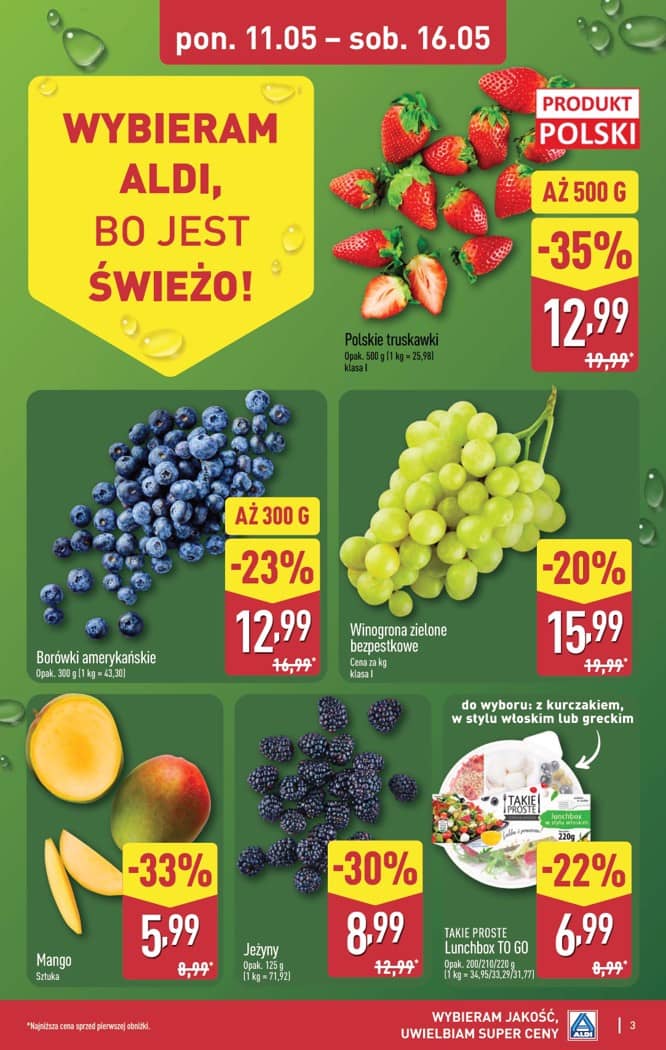 Aldi - Pełna oferta od poniedziałku 11.05 do soboty 16.05 3 puslapis