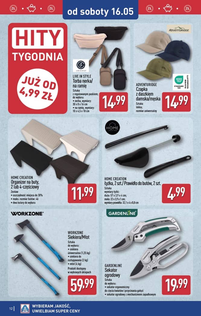 Aldi - Artykuły przemysłowe i tekstylia od środy 13.05 i od soboty 16.05 12 puslapis