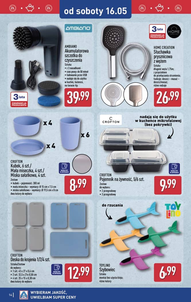 Aldi - Artykuły przemysłowe i tekstylia od środy 13.05 i od soboty 16.05 14 puslapis