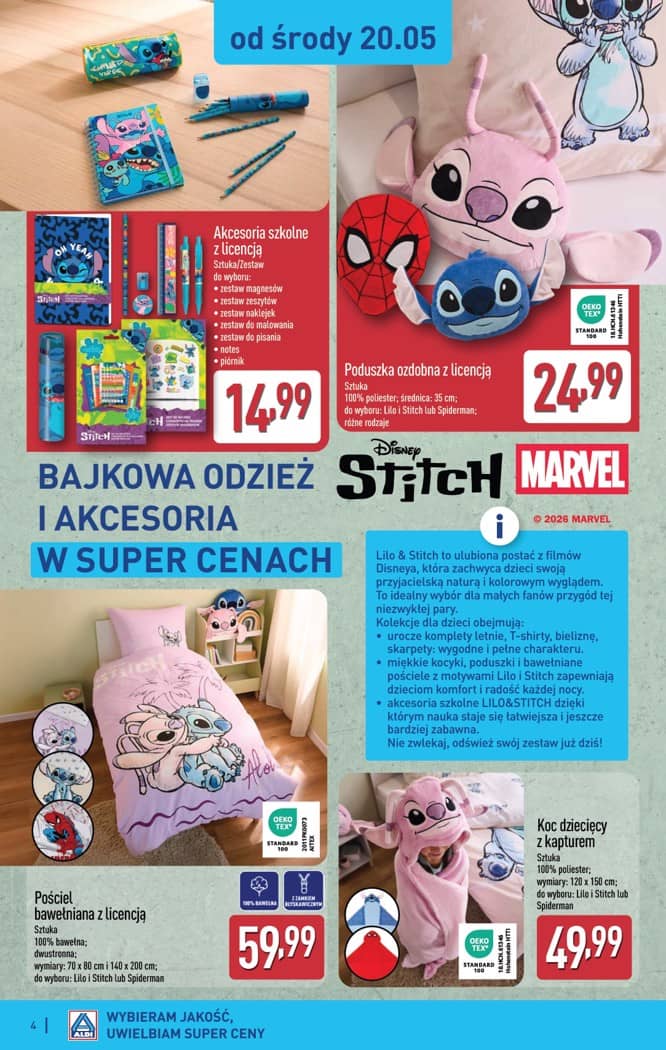 Aldi - Artykuły przemysłowe i tekstylia od środy 20.05 i od soboty 23.05 4 puslapis