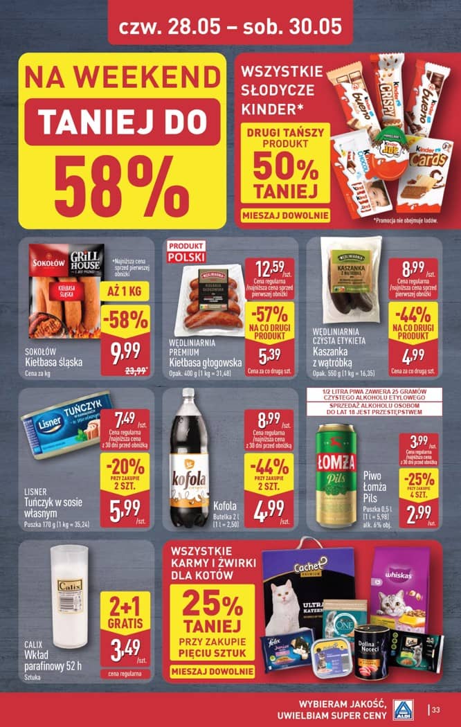 Aldi - Pełna oferta od poniedziałku 25.05 do soboty 30.05 33 puslapis