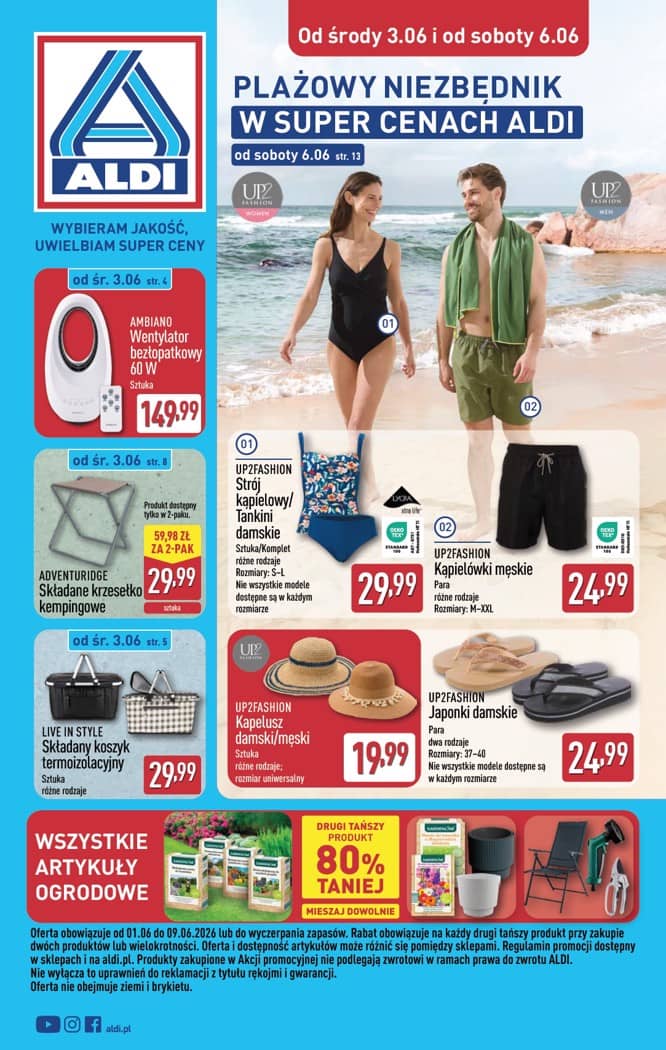 Aldi - Artykuły przemysłowe i tekstylia od środy 3.06 i od soboty 6.06 1 puslapis