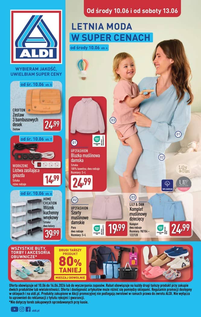 Aldi - Artykuły przemysłowe i tekstylia od środy 10.06 i od soboty 13.06 1 puslapis