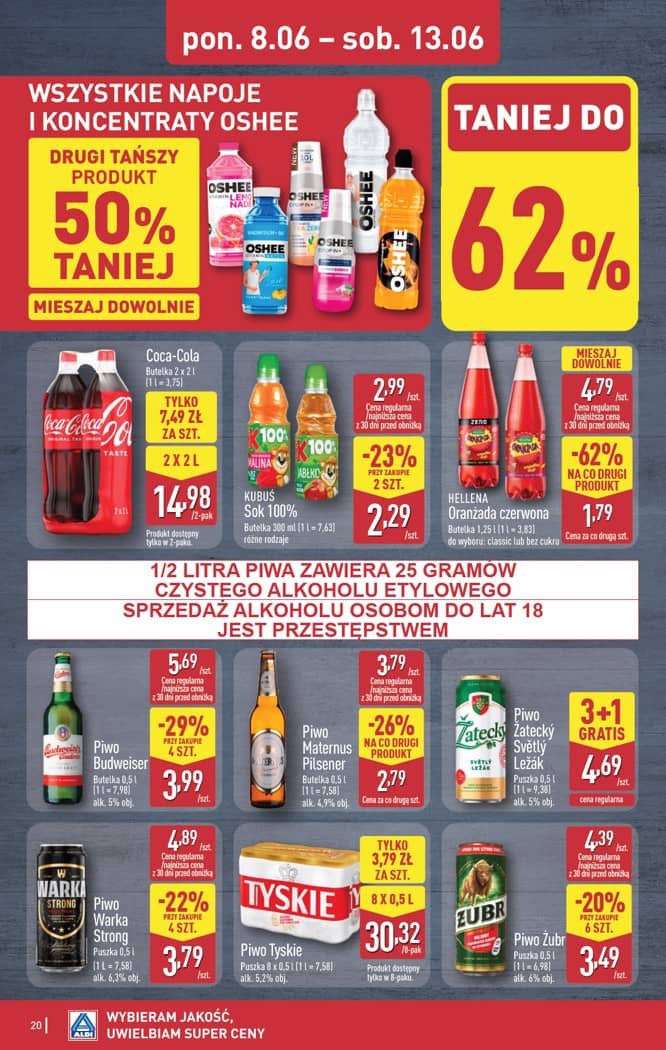 Aldi - Pełna oferta od poniedziałku 8.06 do soboty 13.06 20 puslapis