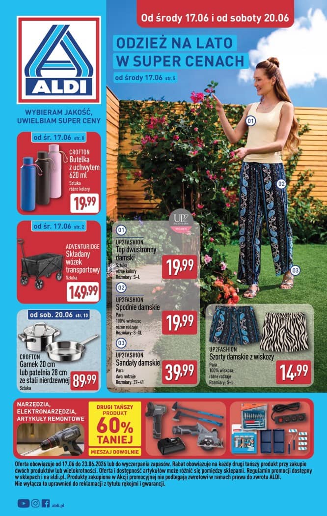 Aldi - Artykuły przemysłowe i tekstylia od środy 17.06 i od soboty 20.06 1 puslapis