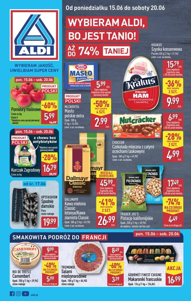 Aldi - Pełna oferta od poniedziałku 15.06 do soboty 20.06 1 puslapis