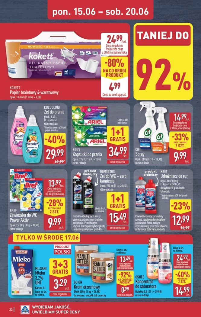 Aldi - Pełna oferta od poniedziałku 15.06 do soboty 20.06 22 puslapis