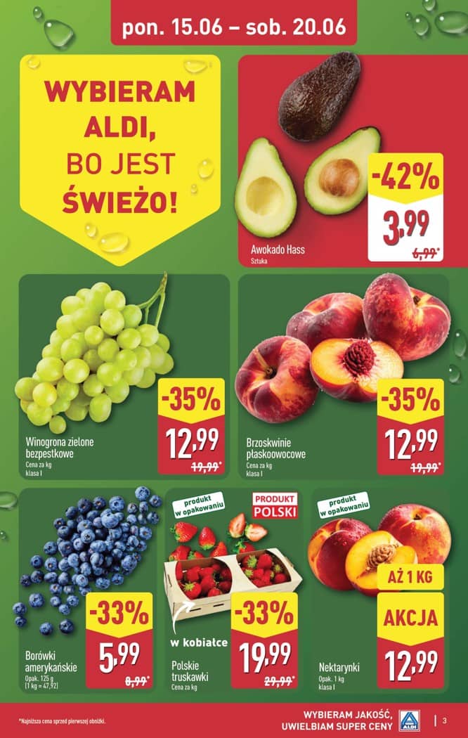 Aldi - Pełna oferta od poniedziałku 15.06 do soboty 20.06 3 puslapis