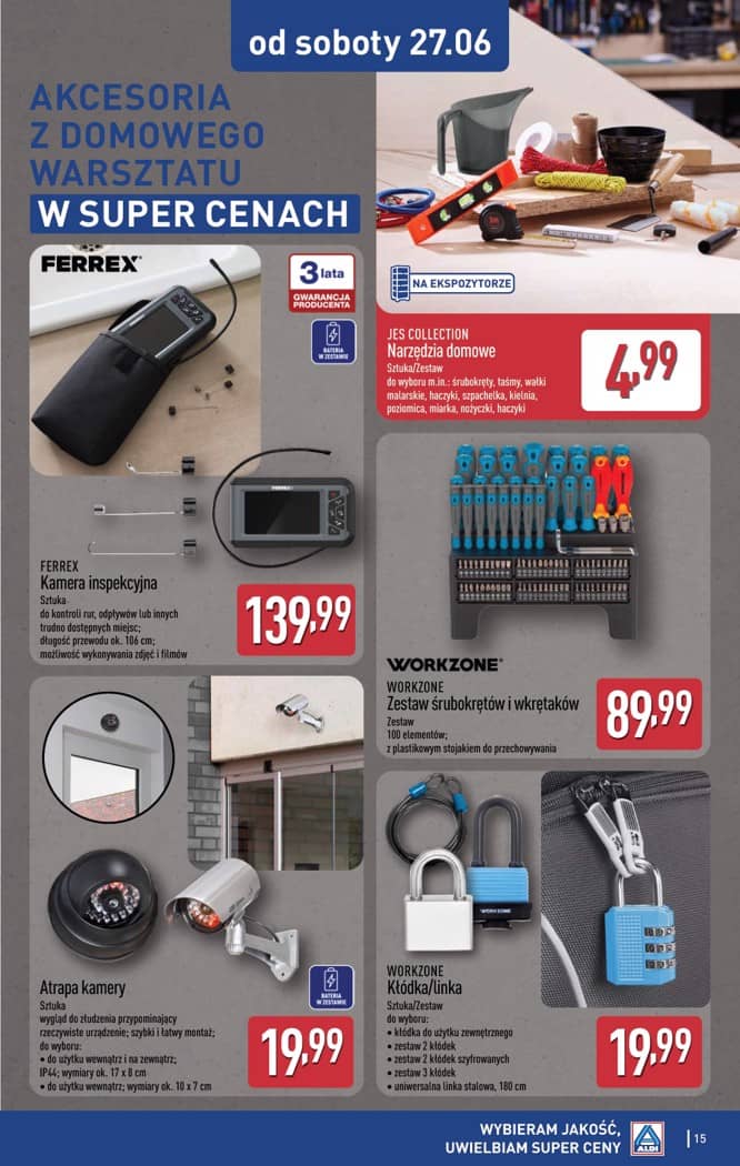 Aldi - Artykuły przemysłowe i tekstylia od środy 24.06 i od soboty 27.06 15 puslapis