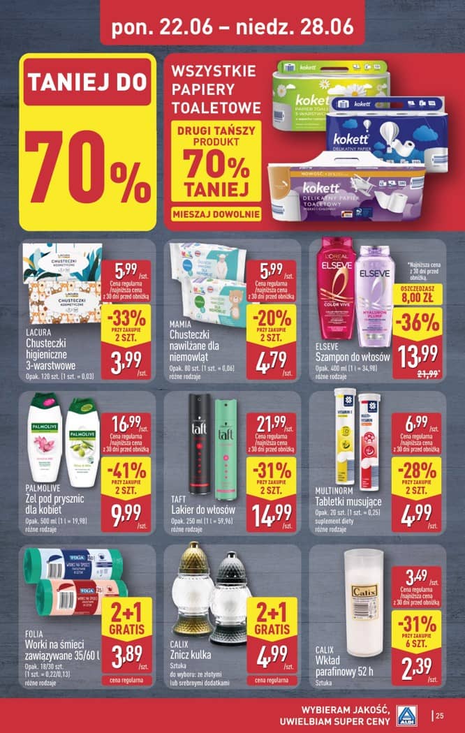 Aldi - Pełna oferta od poniedziałku 22.06 do niedzieli 28.06 25 puslapis