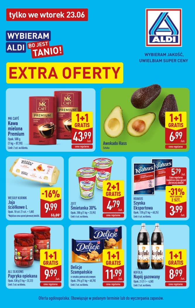 Aldi - Extra oferta tylko we wtorek 23.06 1 puslapis