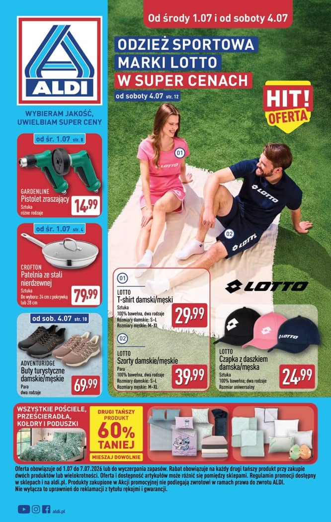 Aldi - Artykuły przemysłowe i tekstylia od środy 01.07 i od soboty 4.07 1 puslapis