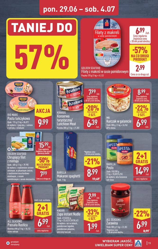 Aldi - Pełna oferta od poniedziałku 29.06 do soboty 4.07 15 puslapis