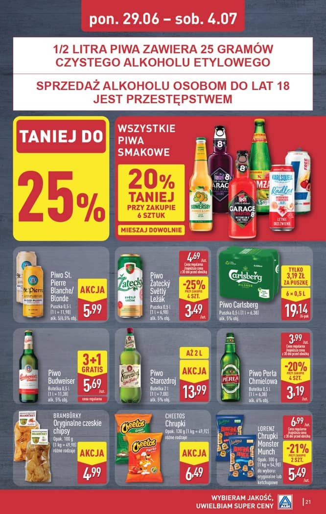 Aldi - Pełna oferta od poniedziałku 29.06 do soboty 4.07 21 puslapis