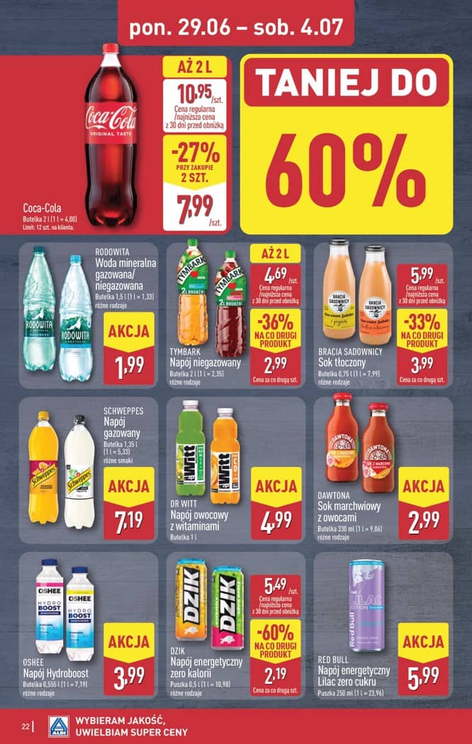Aldi - Pełna oferta od poniedziałku 29.06 do soboty 4.07 22 puslapis
