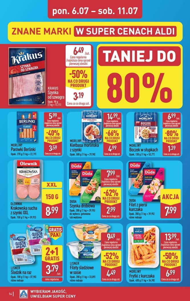 Aldi - Pełna oferta od poniedziałku 6.07 do soboty 11.07 14 puslapis