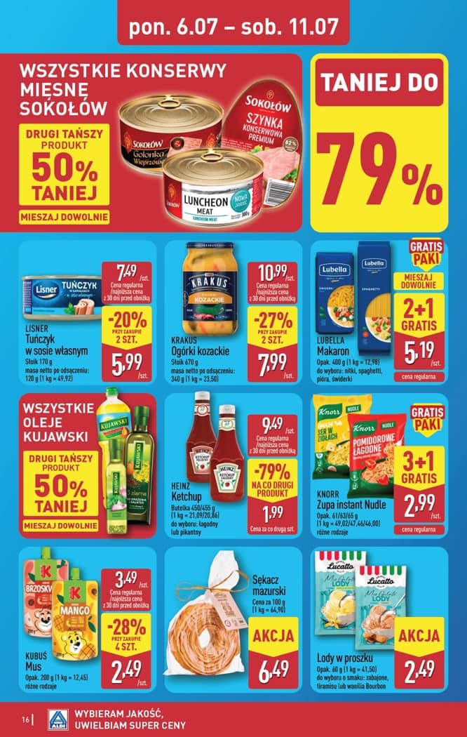 Aldi - Pełna oferta od poniedziałku 6.07 do soboty 11.07 16 puslapis
