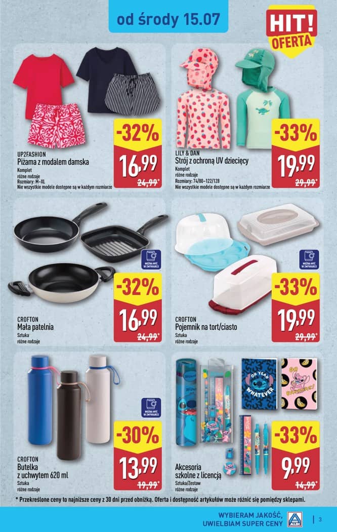 Aldi - Artykuły przemysłowe i tekstylia od środy 15.07 i od soboty 18.07 3 puslapis