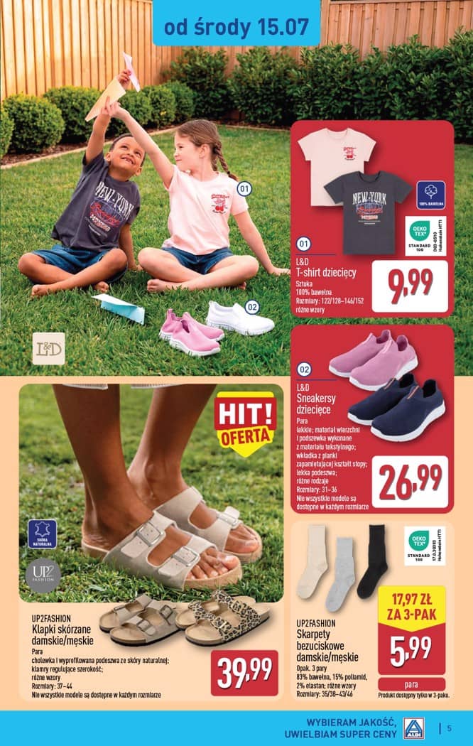 Aldi - Artykuły przemysłowe i tekstylia od środy 15.07 i od soboty 18.07 5 puslapis