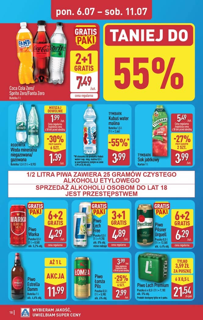 Aldi - Pełna oferta od poniedziałku 6.07 do soboty 11.07 18 puslapis