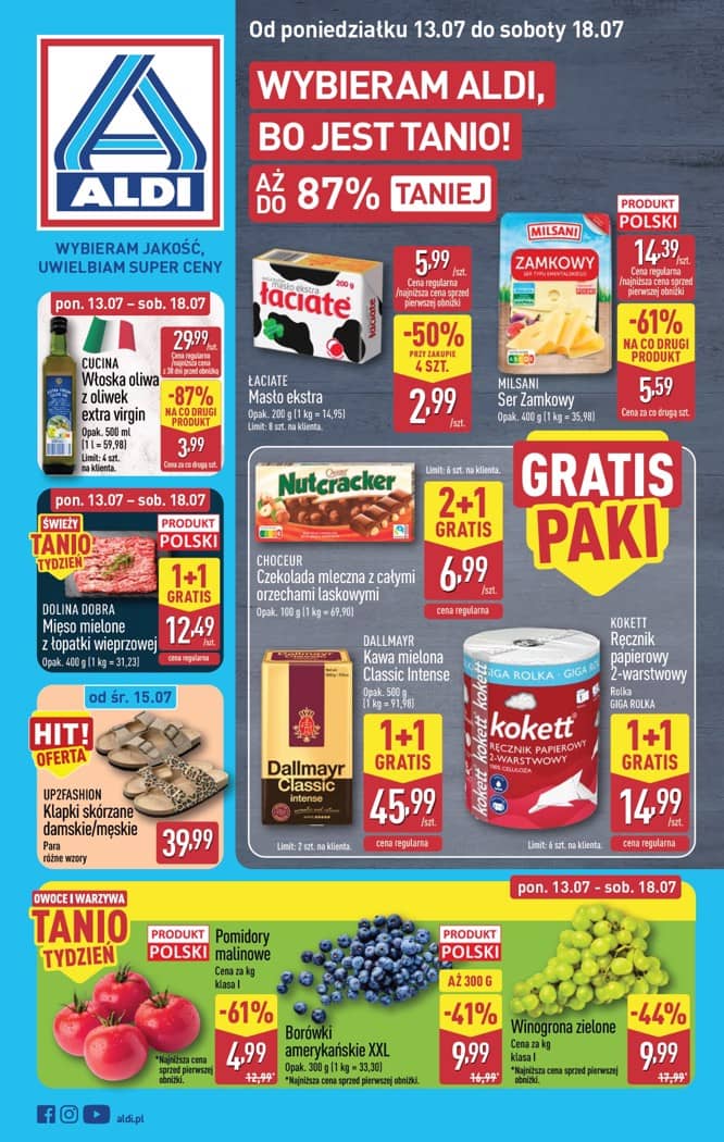 Aldi - Pełna oferta od poniedziałku 13.07 do soboty 18.07 1 puslapis