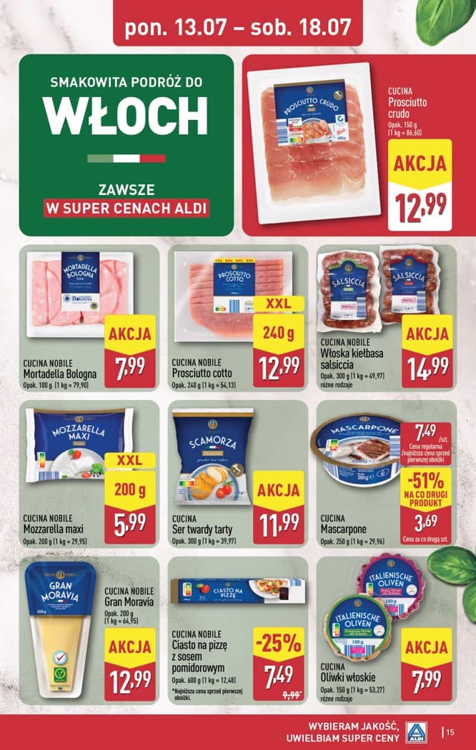 Aldi - Pełna oferta od poniedziałku 13.07 do soboty 18.07 15 puslapis