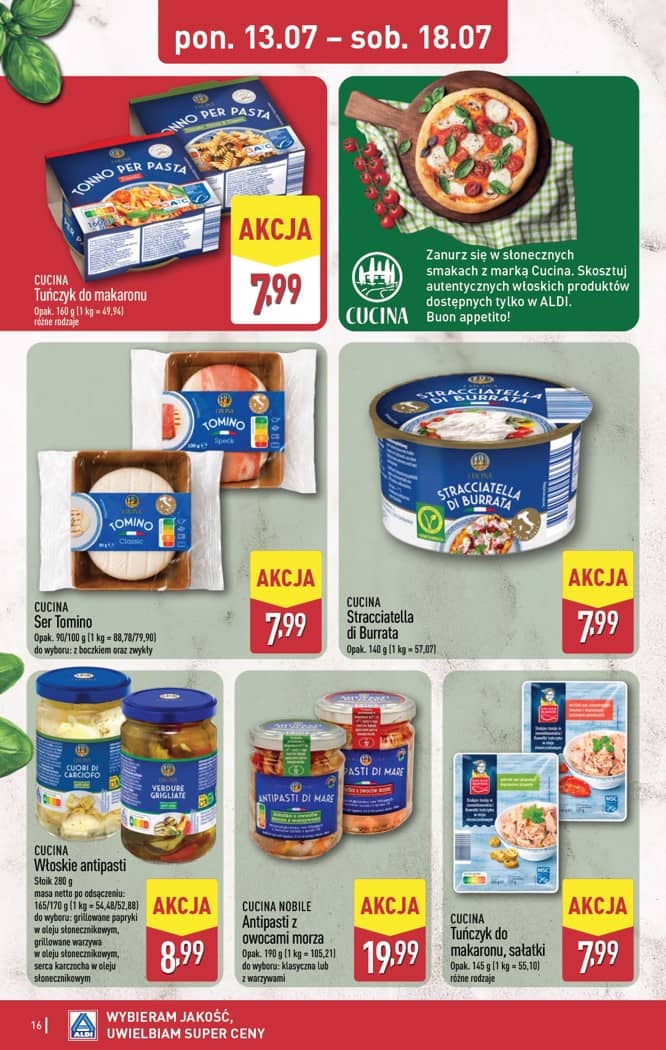 Aldi - Pełna oferta od poniedziałku 13.07 do soboty 18.07 16 puslapis
