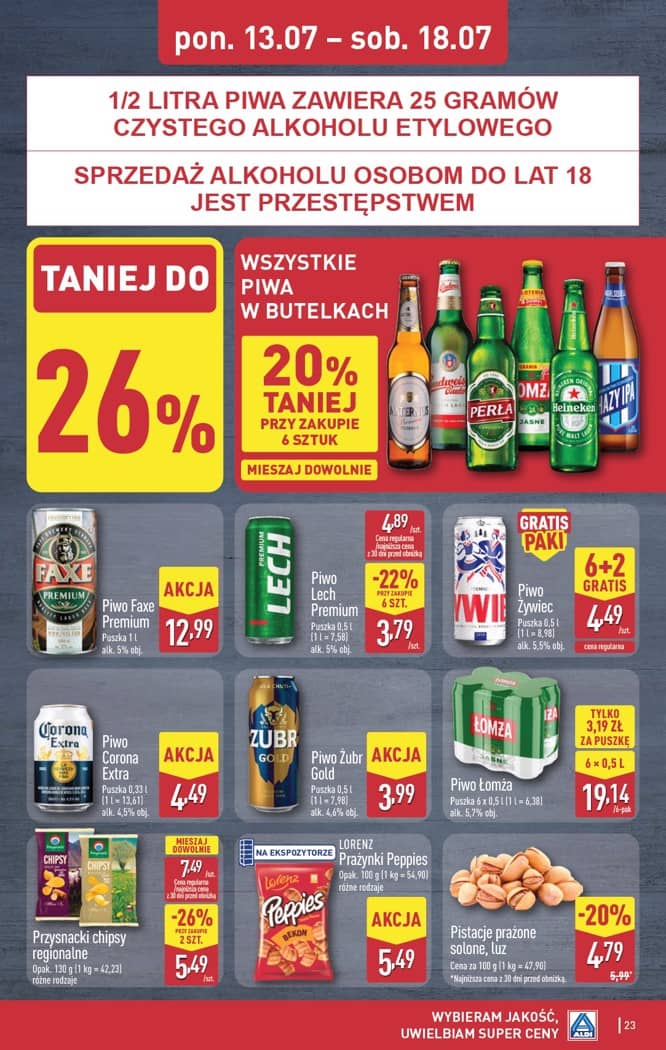 Aldi - Pełna oferta od poniedziałku 13.07 do soboty 18.07 23 puslapis