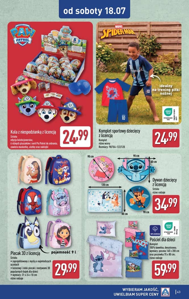 Aldi - Pełna oferta od poniedziałku 13.07 do soboty 18.07 43 puslapis