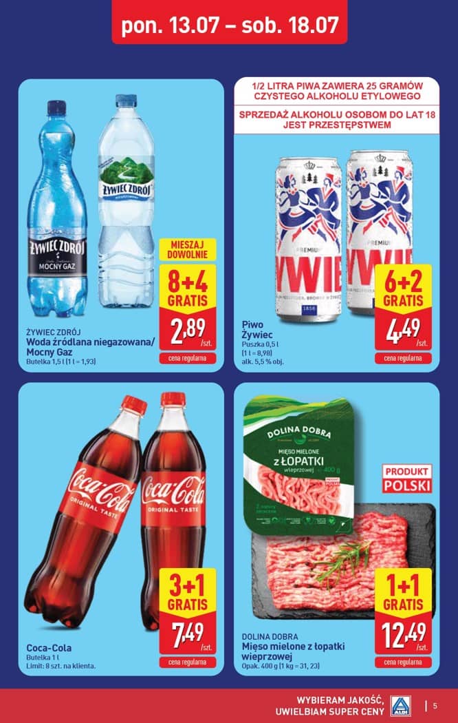 Aldi - Pełna oferta od poniedziałku 13.07 do soboty 18.07 5 puslapis
