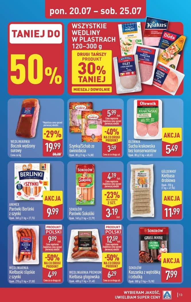 Aldi - Pełna oferta od poniedziałku 20.07 do soboty 25.07 13 puslapis