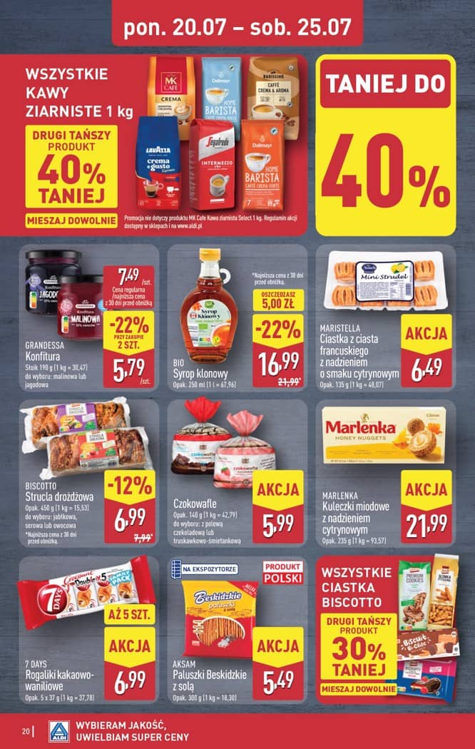 Aldi - Pełna oferta od poniedziałku 20.07 do soboty 25.07 20 puslapis