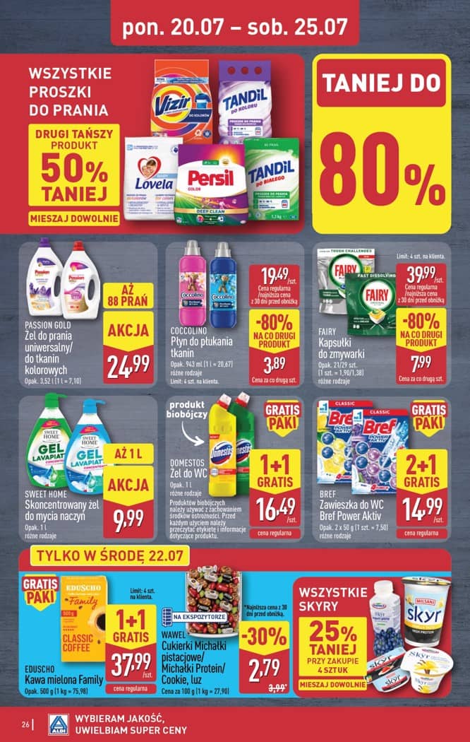 Aldi - Pełna oferta od poniedziałku 20.07 do soboty 25.07 26 puslapis