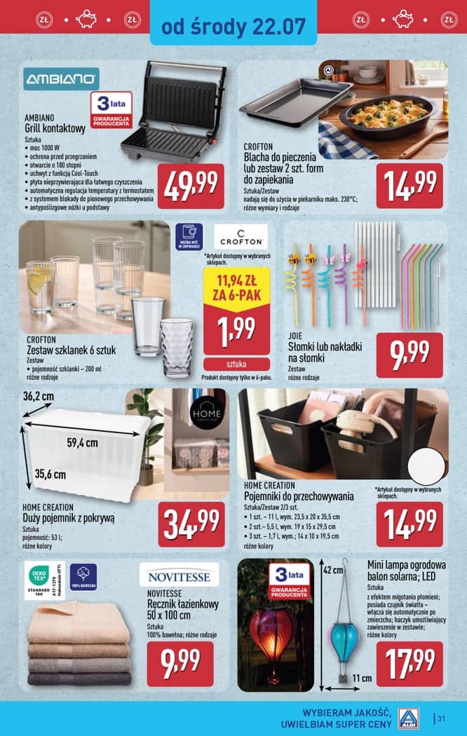 Aldi - Pełna oferta od poniedziałku 20.07 do soboty 25.07 31 puslapis