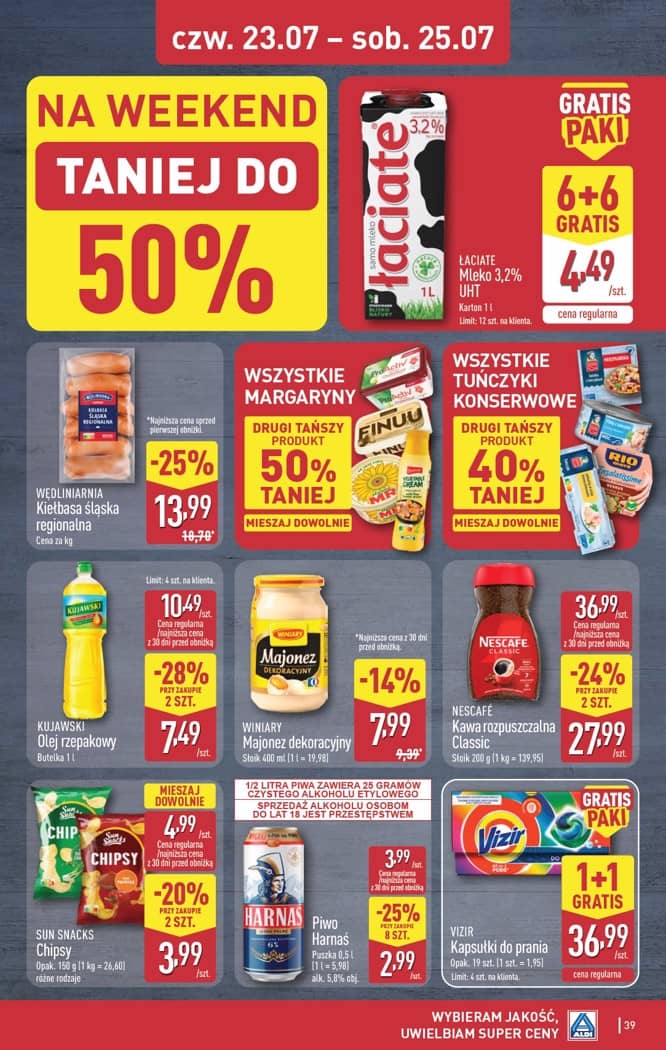 Aldi - Pełna oferta od poniedziałku 20.07 do soboty 25.07 39 puslapis