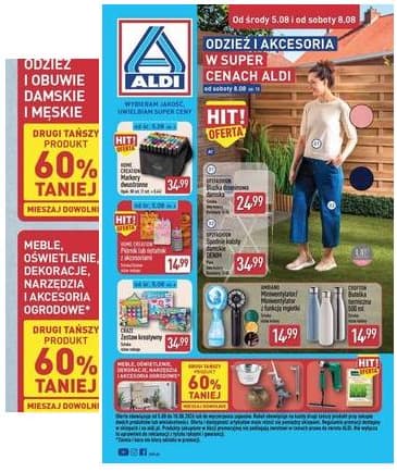 Aldi - Artykuły przemysłowe i tekstylia od środy 5.08 i od soboty 8.08 2026-08-05 – 2026-08-08