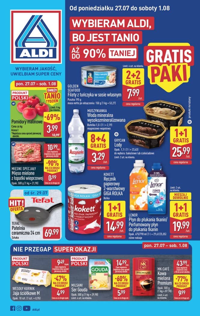 Aldi - Pełna oferta od poniedziałku 27.07 do soboty 1.08 1 puslapis
