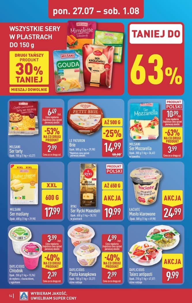 Aldi - Pełna oferta od poniedziałku 27.07 do soboty 1.08 14 puslapis