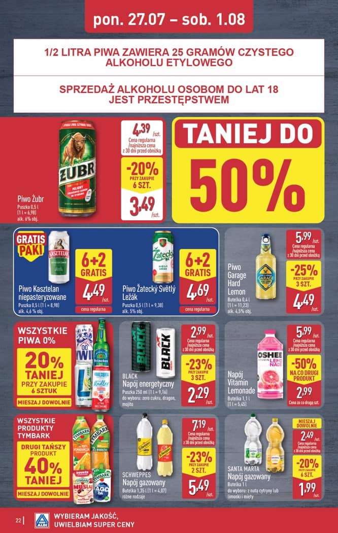 Aldi - Pełna oferta od poniedziałku 27.07 do soboty 1.08 22 puslapis