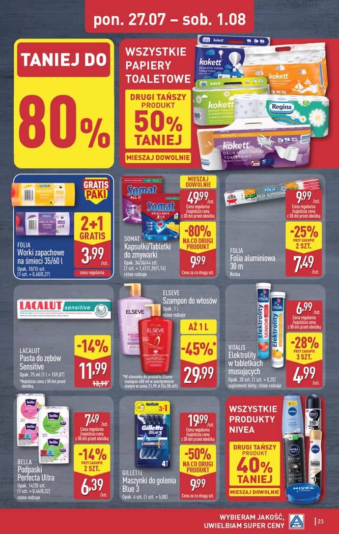 Aldi - Pełna oferta od poniedziałku 27.07 do soboty 1.08 23 puslapis