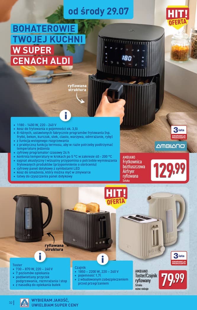 Aldi - Pełna oferta od poniedziałku 27.07 do soboty 1.08 32 puslapis