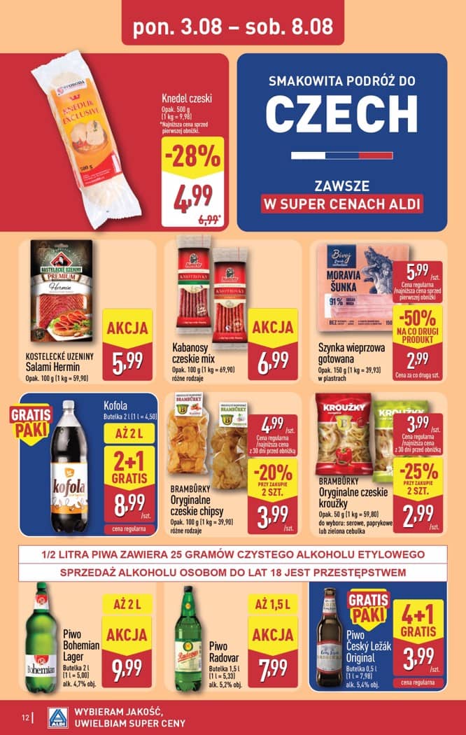 Aldi - Pełna oferta od poniedziałku 3.08 do soboty 8.08 12 puslapis